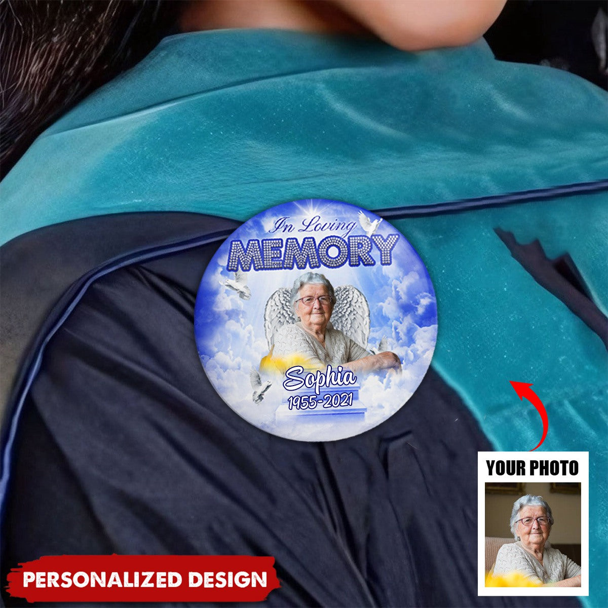 In Loving Memory Custom Memorial Button Pin