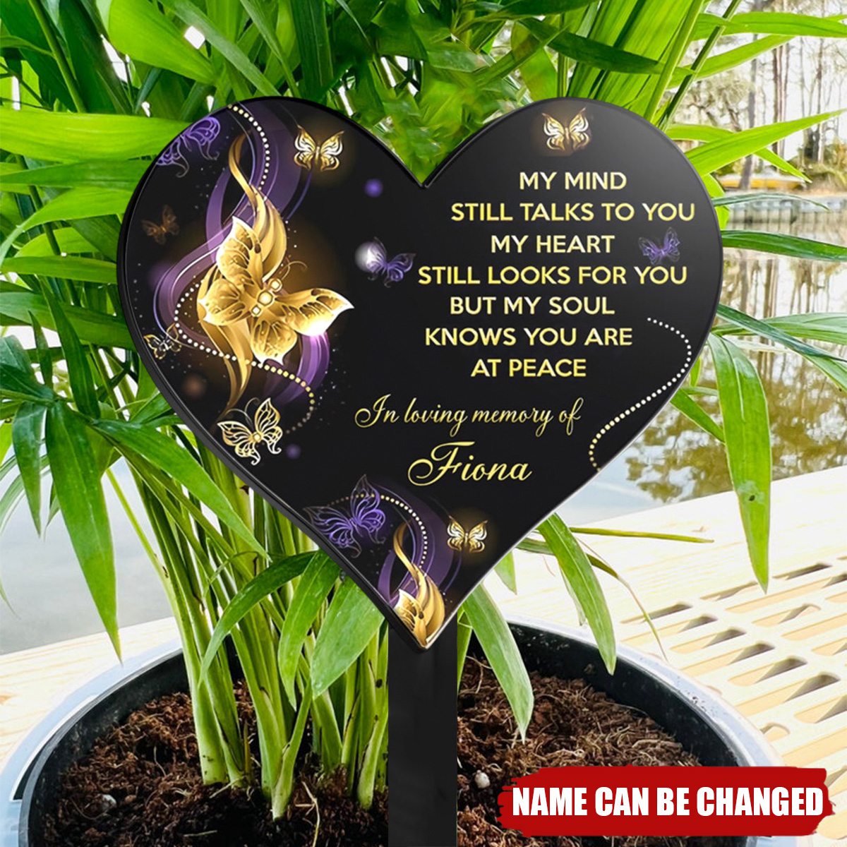 My Mind Heart Personalized Custom Garden Plants Stake
