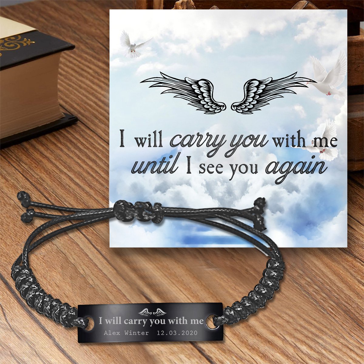 I Will Carry You With Me Personalized Memorial Bracelet