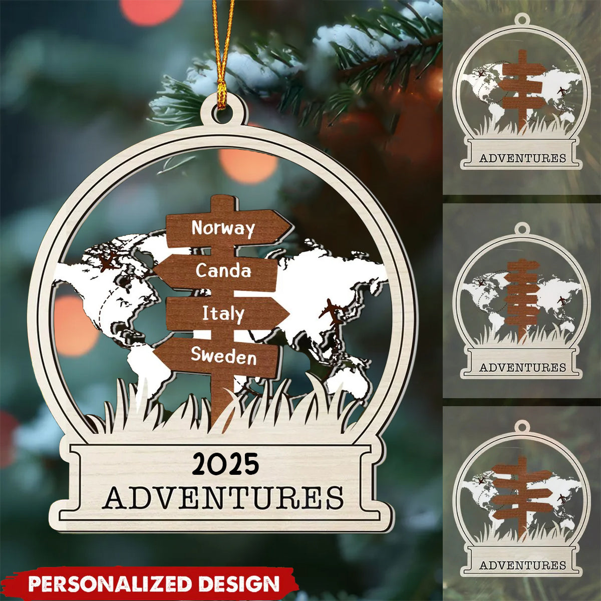 Personalized Travel Adventure Ornament,Traveling Destination Ornament