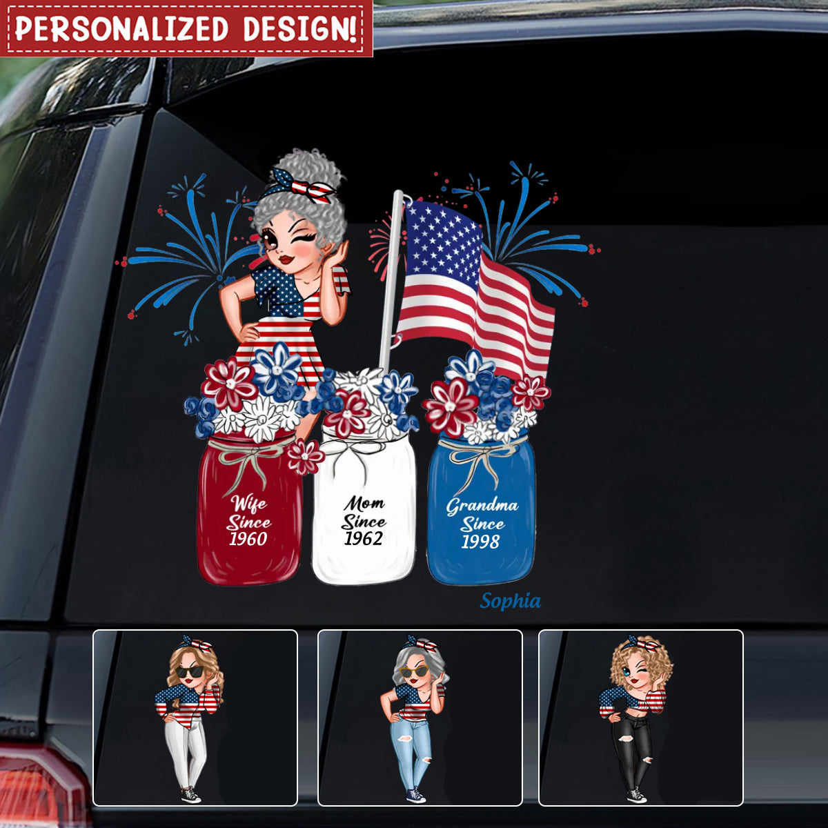 Born To Be A Legend Grandma Personalized Sticker, Independence Day Gift