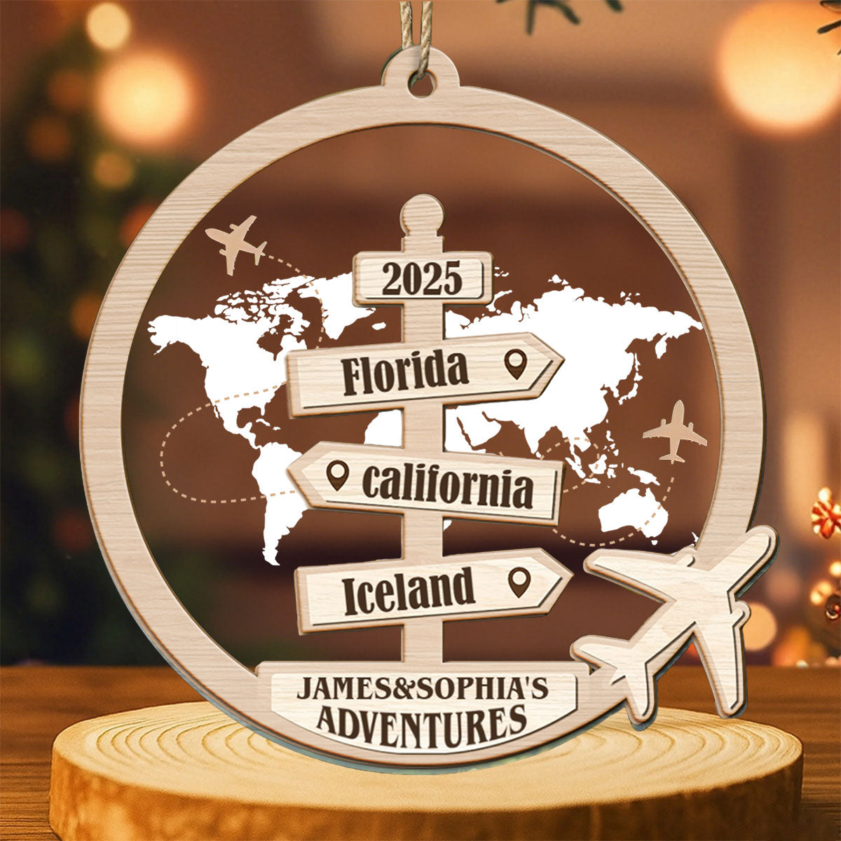 Travel Couple Goal, Destination Of All Year - Personalized Ornament