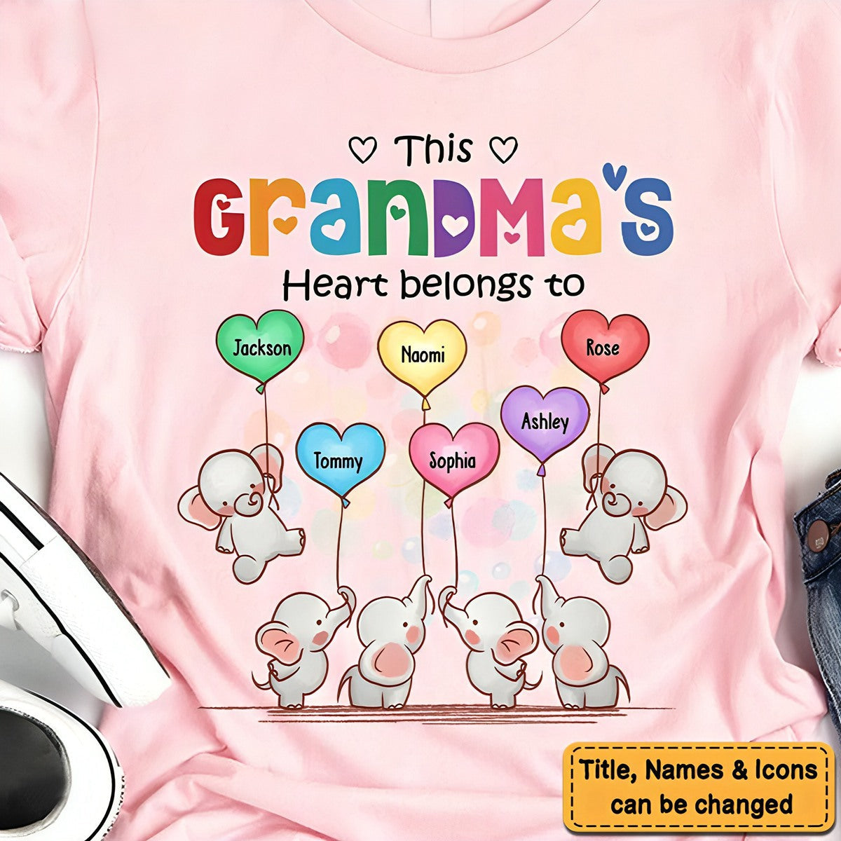Gift For Grandma This Grandma's Heart Belongs To Elephants Shirt