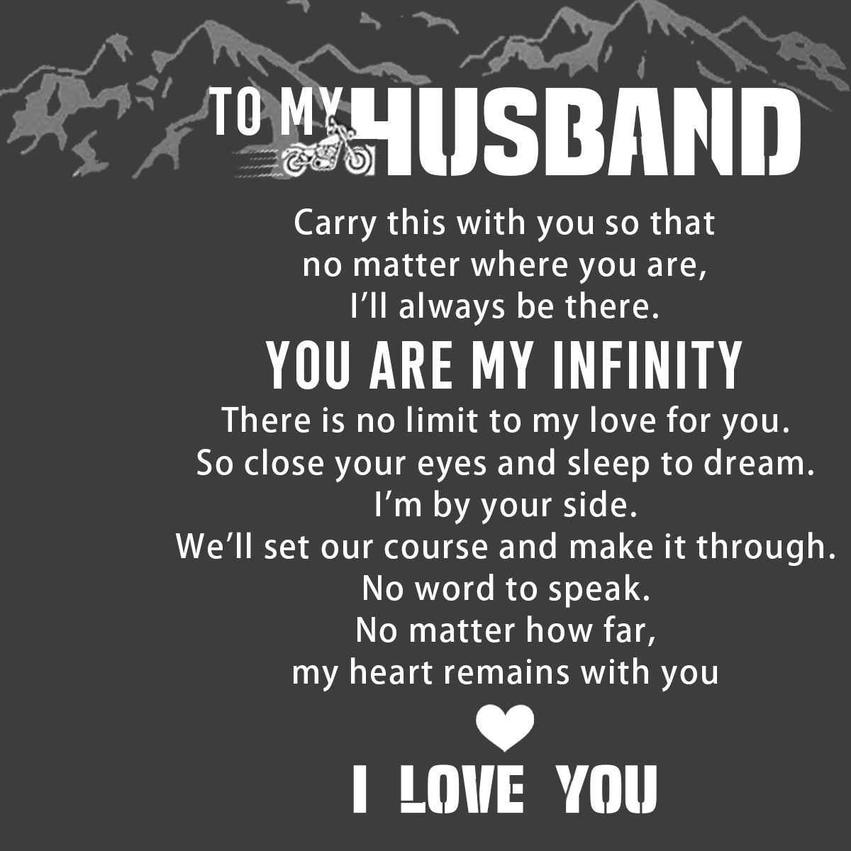 Motorcycle Keychain - To My Husband - I Love You