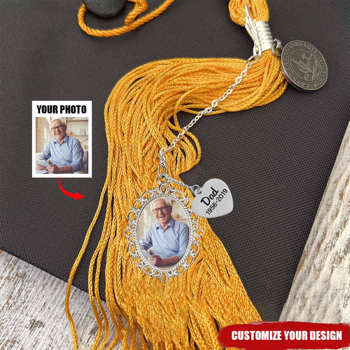 Personalized Graduation Memorial Gift Photo Tassel Charm
