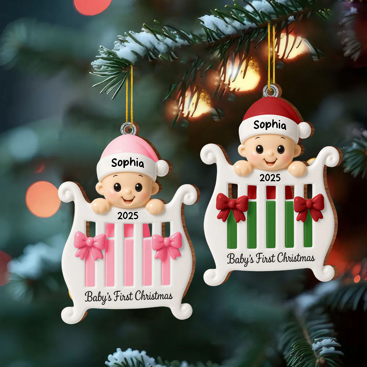Baby's First Christmas ,Custom Wood Ornament