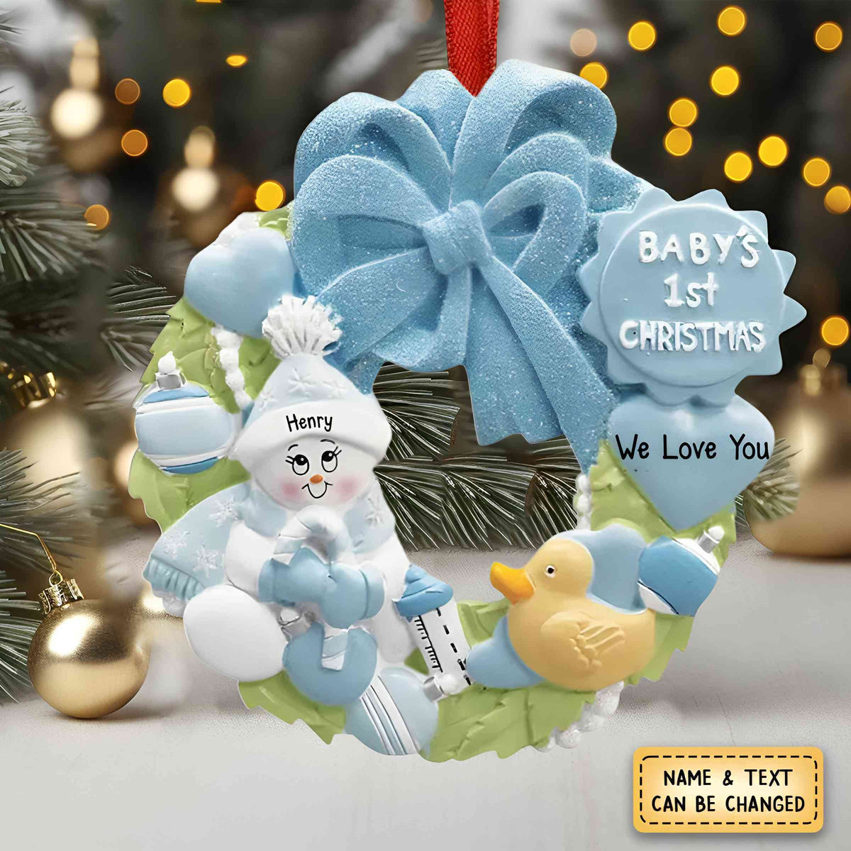 Personalized Newborn Wreath Ornament-Christmas Gift For Family