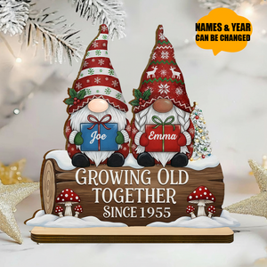 Couple Growing Old Together Personalized Wooden Plaque