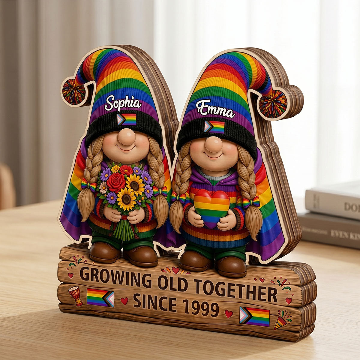 Custom Rainbow Couple Plaque-Pride Month,Anniversary Gift