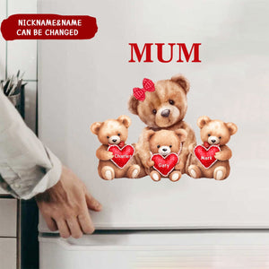 Mama Bear With Little Kids Personalized Sticker