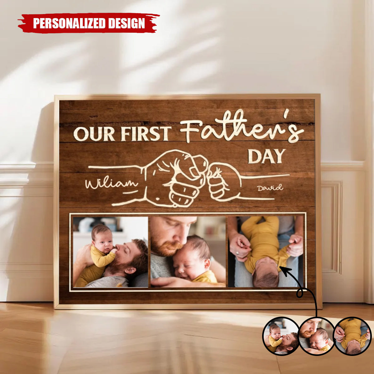 First Father’s Day Gift - Custom Fist Bump Print Canvas