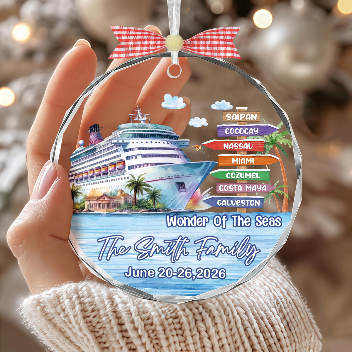 Personalized Cruise Adventure Travel Ornament