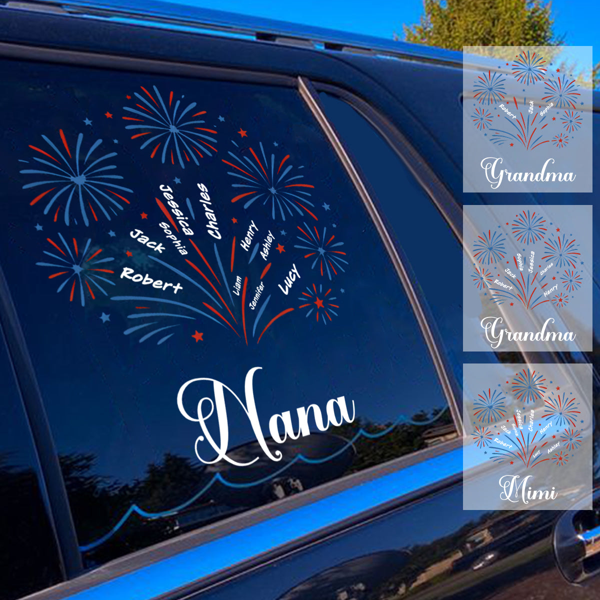 Personalized 4th Of July Sticker With Kids Names