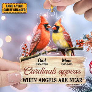 Memorial Cardinals Appear When Angels Are Near Personalized Ornament