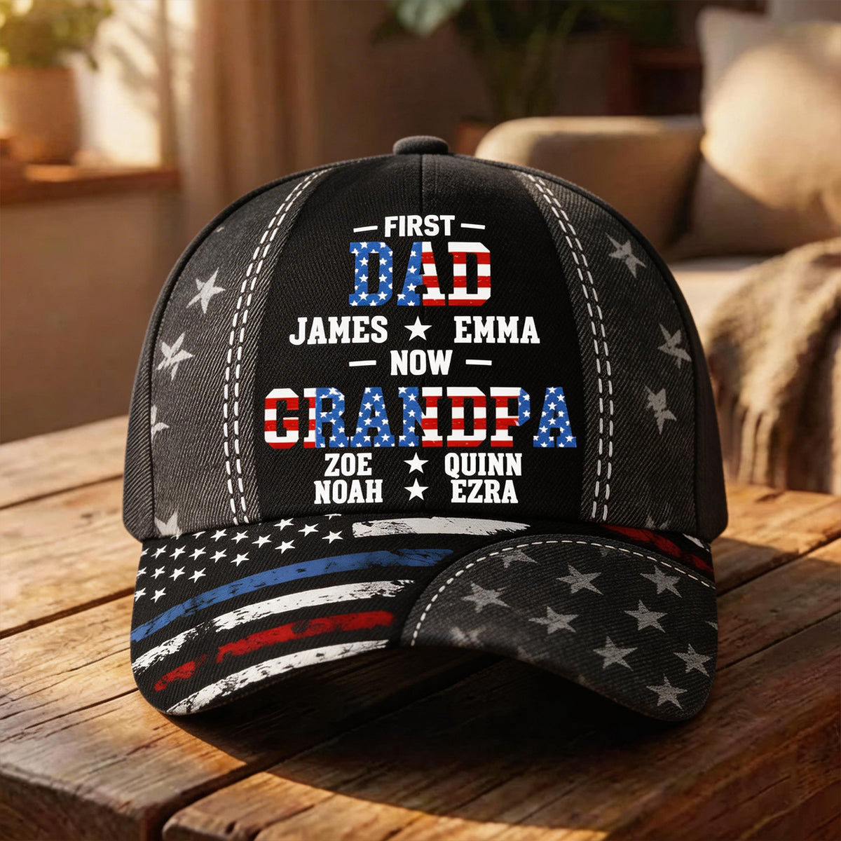 First Dad Now Papa - Personalized Custom Classic Cap