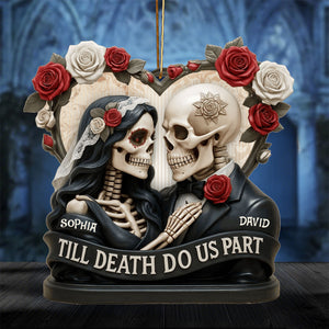 Till Death Do Us Part, Skeletons And Roses, Custom Couple Ornament