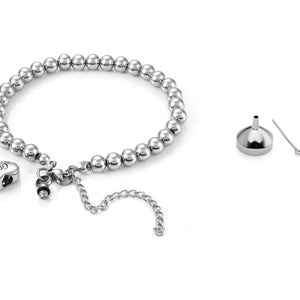 Personalized Heart Ashes Holder Bracelet, Memorial Keepsake
