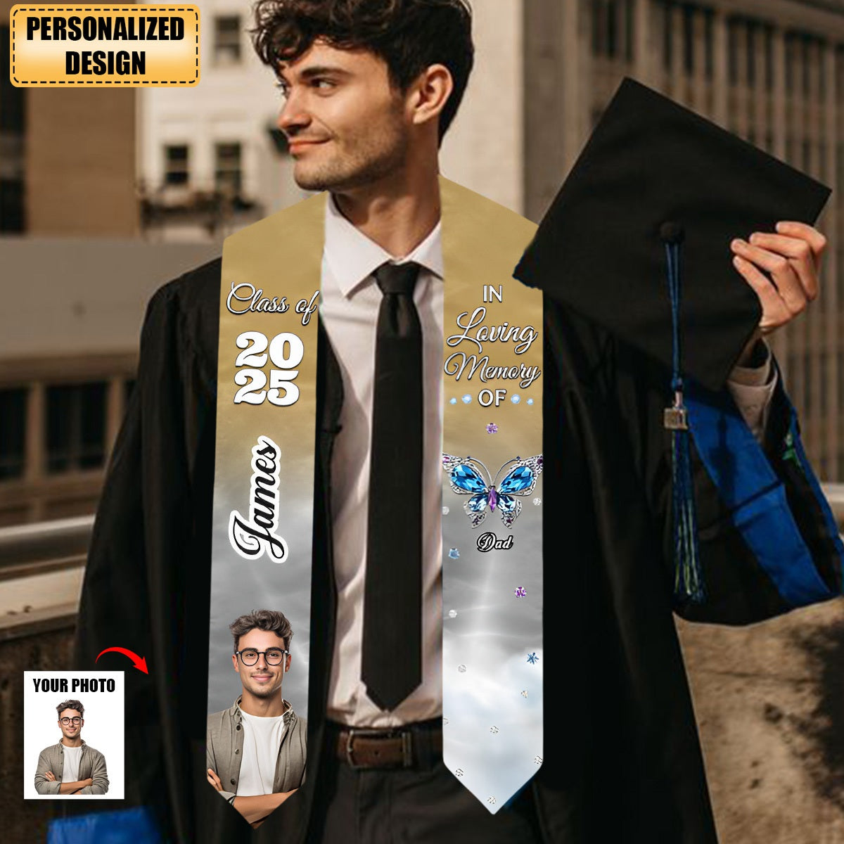 Those We Love Beside Us Every Day - Personalized Custom Graduation Stole