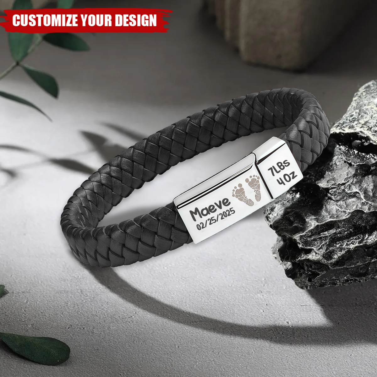 Baby Birth Details, Personalized Bracelet,Father's Day Gift