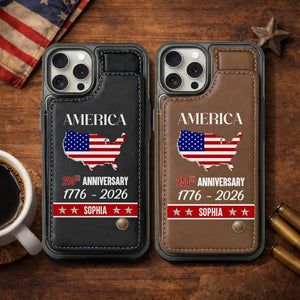 250th Anniversary Personalized Wallet Phone Case, Independence Day Gift