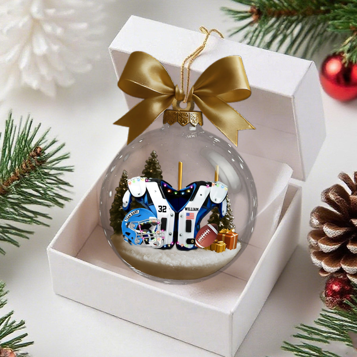 Personalized American Football Christmas Ornament