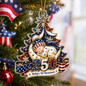 American 250th Anniversary Baby First Christmas - Personalized Ornament