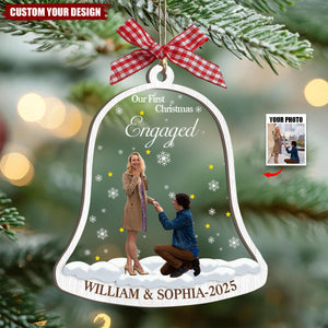 Our First Christmas - Personalized Married Or Engaged Photo Ornament