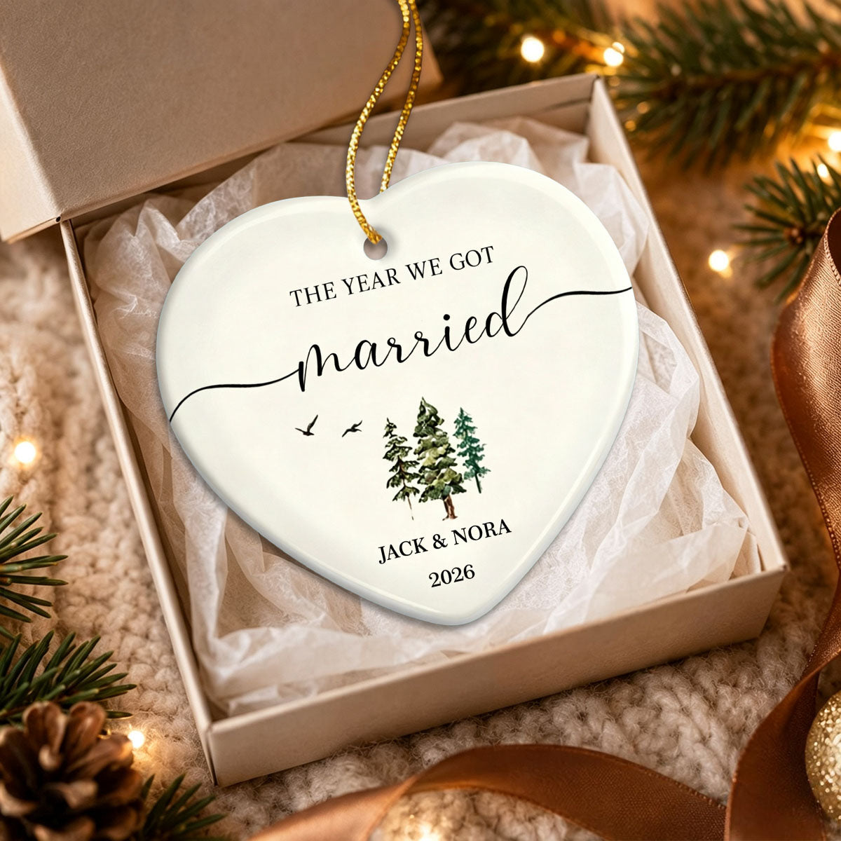 The Year We Got Engaged Ornament, Personalized Engagement Gifts For Couples