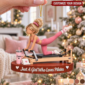 Personalized Pilates Girl Ornament, Pilates Lover Christmas Gift For Her