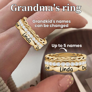 Personalized Grandma Mom  Stacking Name Ring