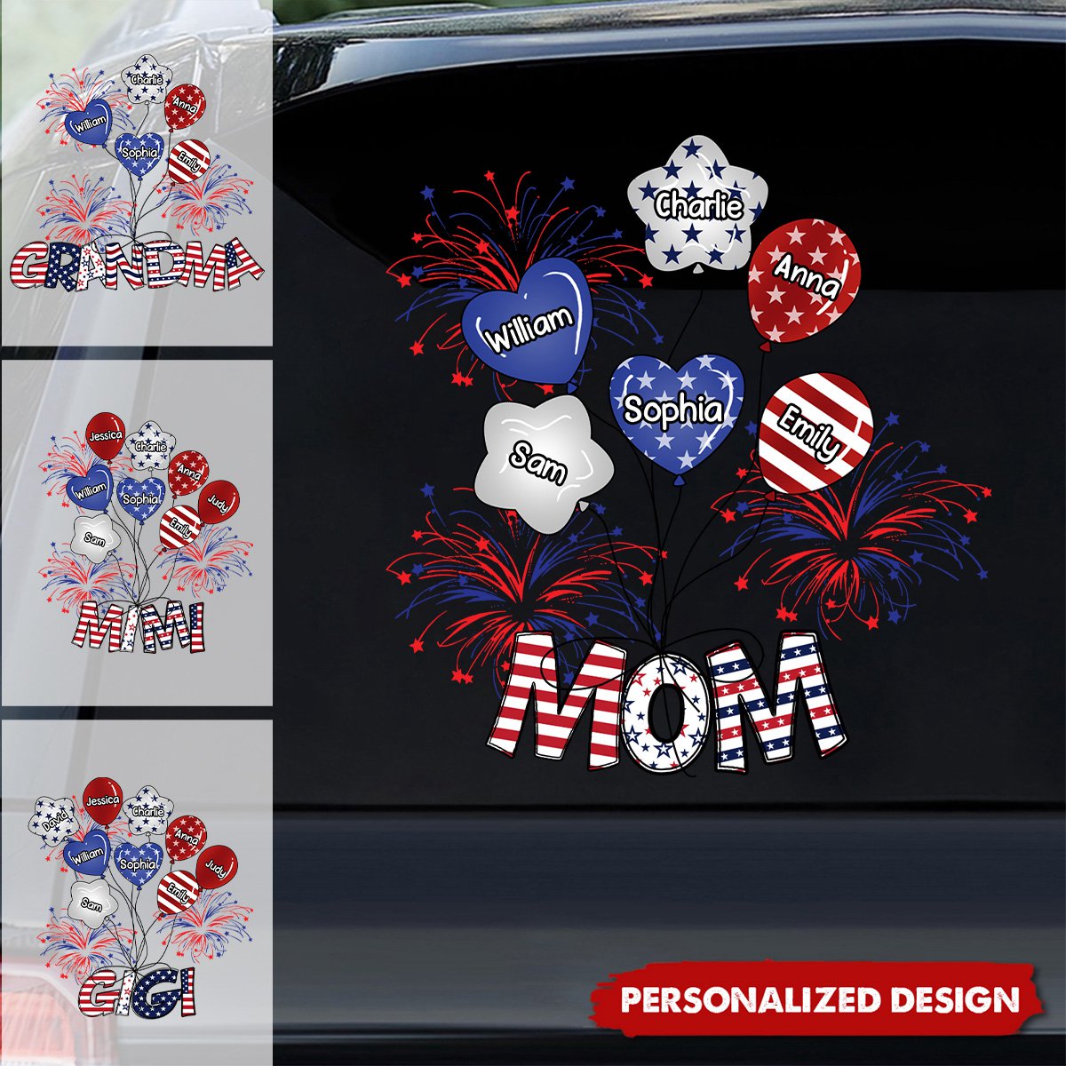 Personalized 4th Of July Mom Grandma Personalized Sticker Decal