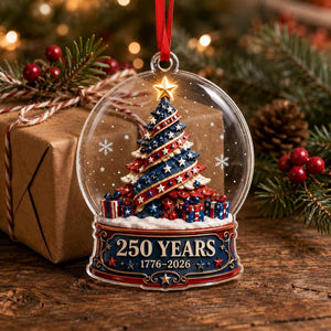 Personalized America 250 Years Ornament, Patriotic Christmas Ornament