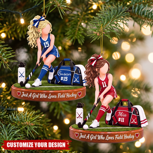 Personalized Field Hockey Player Christmas Ornament-Gift For Hockey Lovers