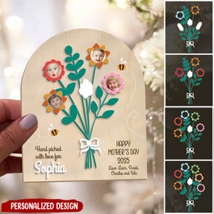 Personalized Flower Bouquet Photo Frame, Mother's Day Sign