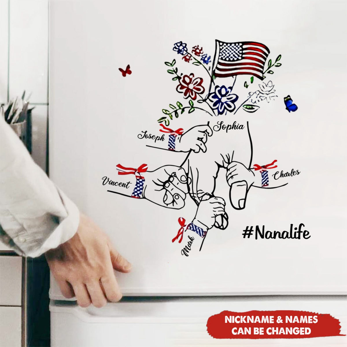 4th Of July Independence Day Personalized Grandma Mommy Sticker