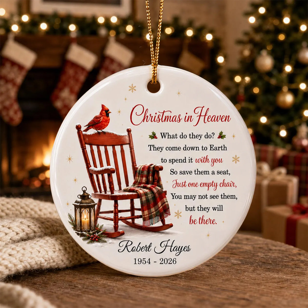 Personalized Christmas In Heaven Memorial Ornament