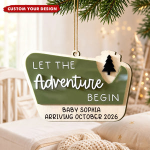 Personalized National Park Pregnancy Announcement Ornament, Baby On The Way