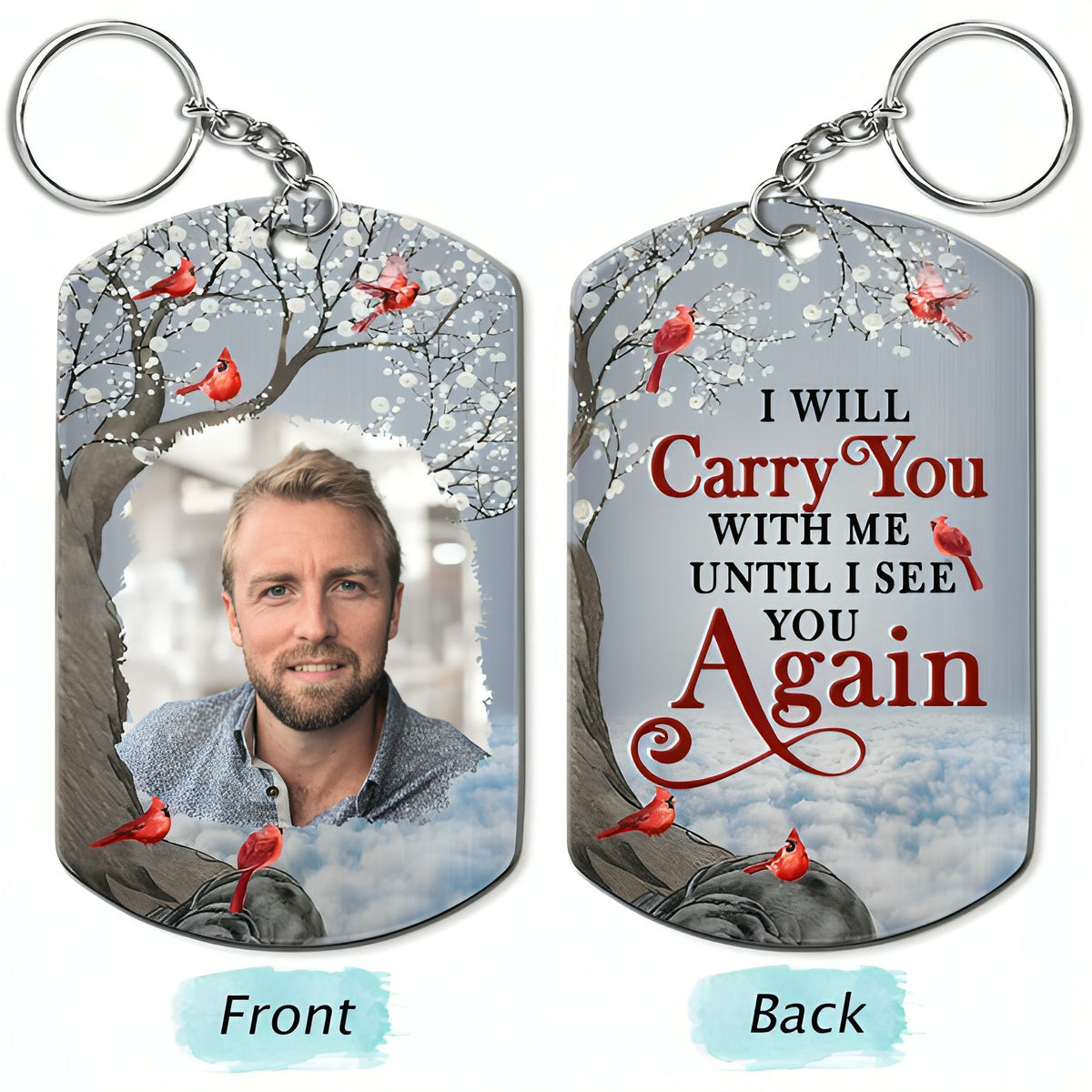 Custom Photo I'll Carry You Personalized Keychain - Memorial Gift For Family