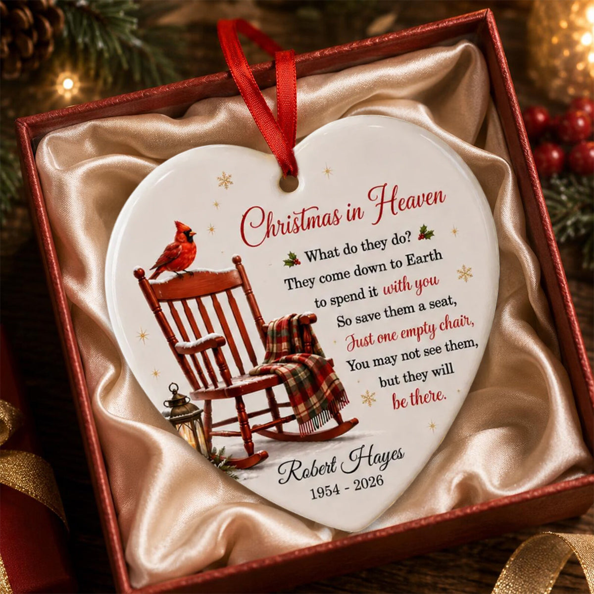 Personalized Christmas In Heaven Memorial Ornament
