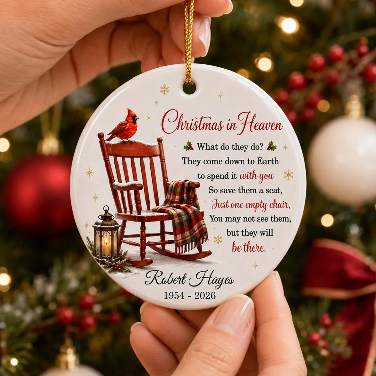 Personalized Christmas In Heaven Memorial Ornament