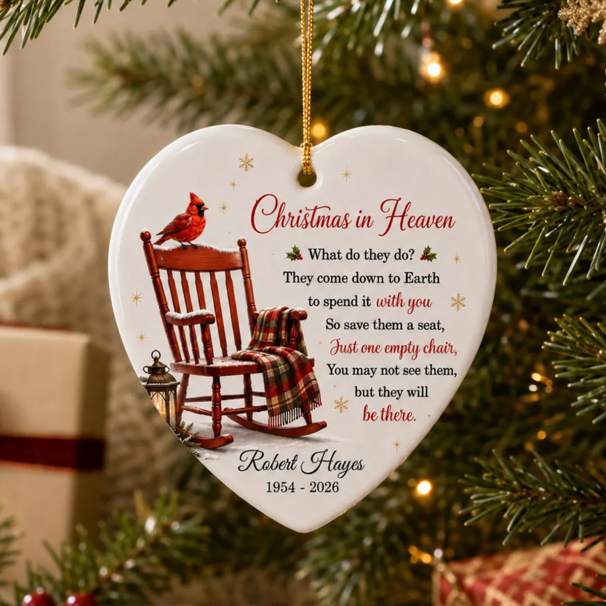 Personalized Christmas In Heaven Memorial Ornament