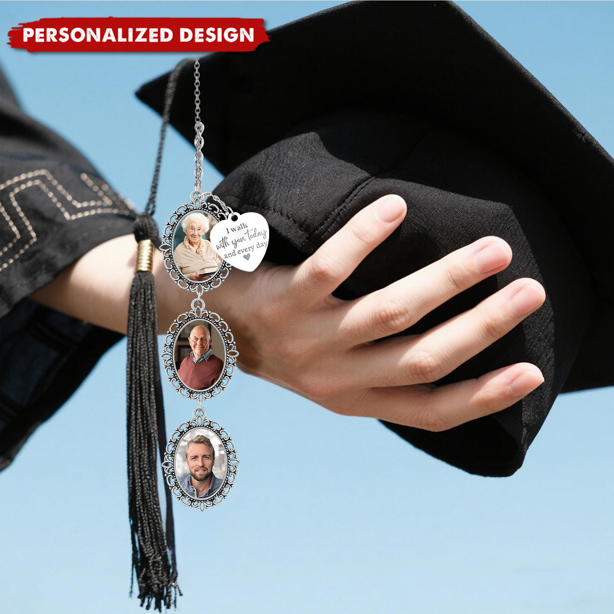 SAURON Personalized Graduation Memorial Photo Charm With Loving Memory Saying