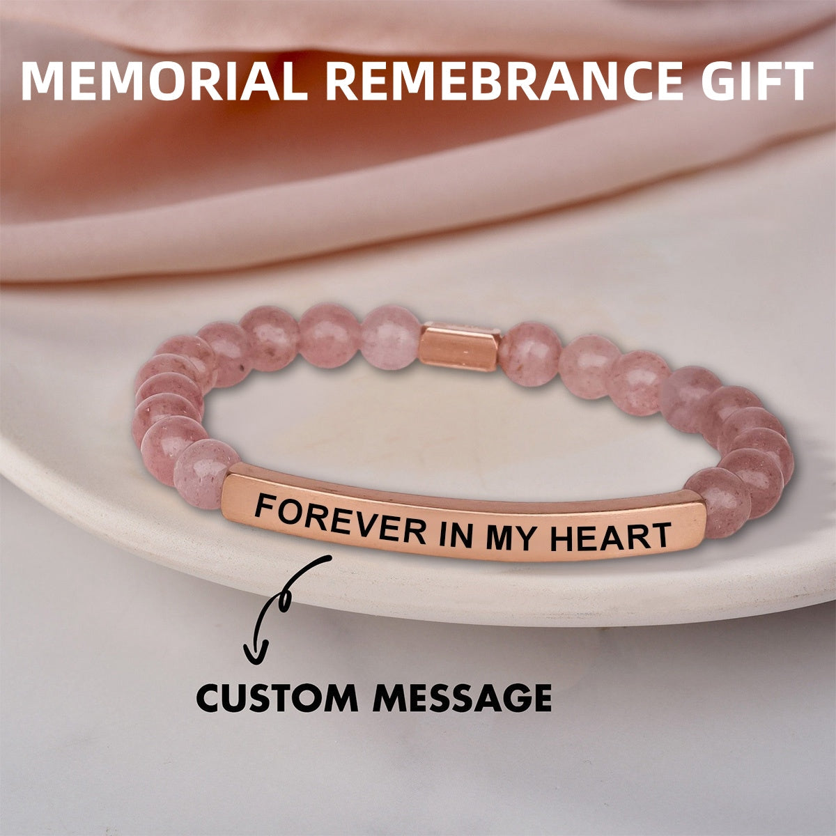 Personalized Custom Memorial Text  Bracelet