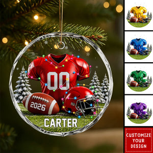 Personalized Football Ornament, Custom Jersey & Helmet Gift