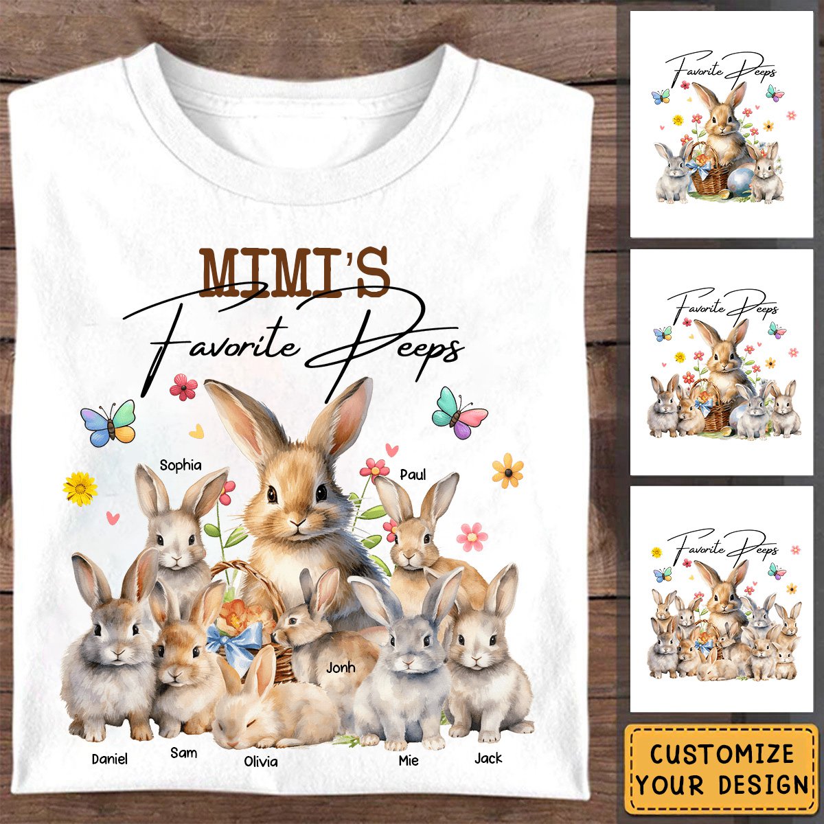 Grandma's Favorite Rabbit Easter Day Personalized T-shirt