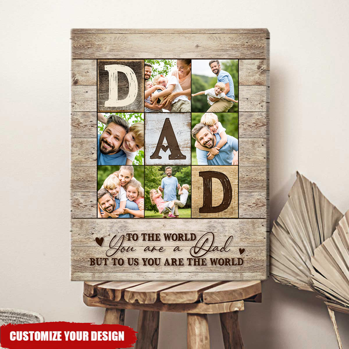 Personalized Fathers Day Picture Canvas, Father’s Day Gifts From Kids