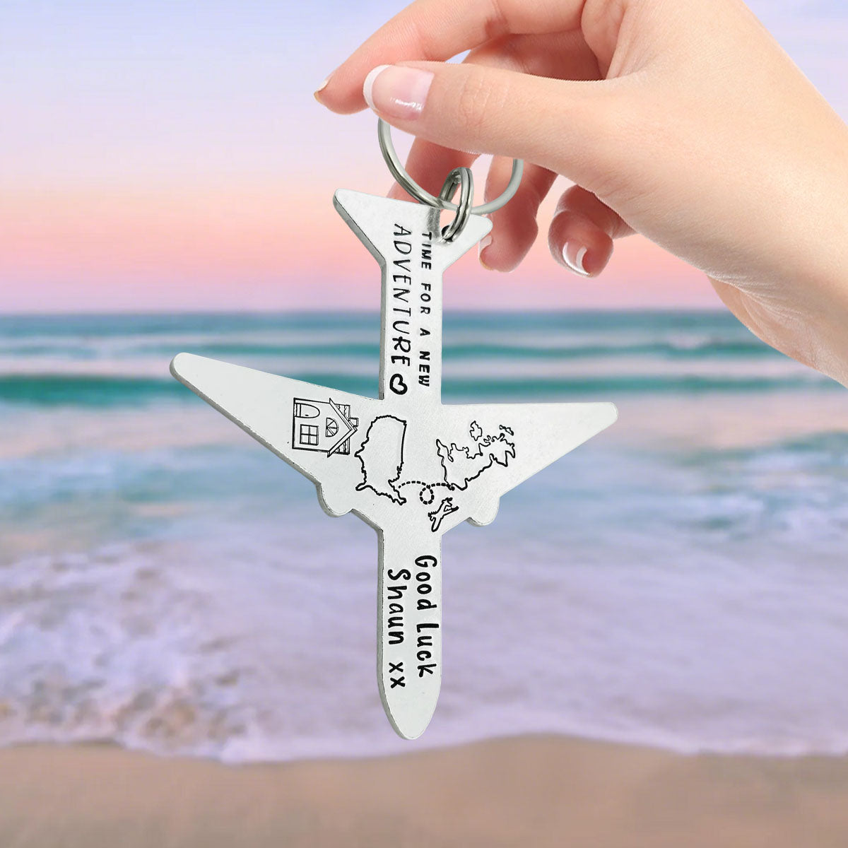 Time for a New Adventure Personalized Keychain,Gift for Traveler & Adventure