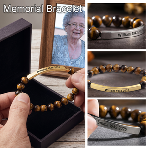 Personalized Memorial Bracelet, Remembrance Keepsake Loss Loved One