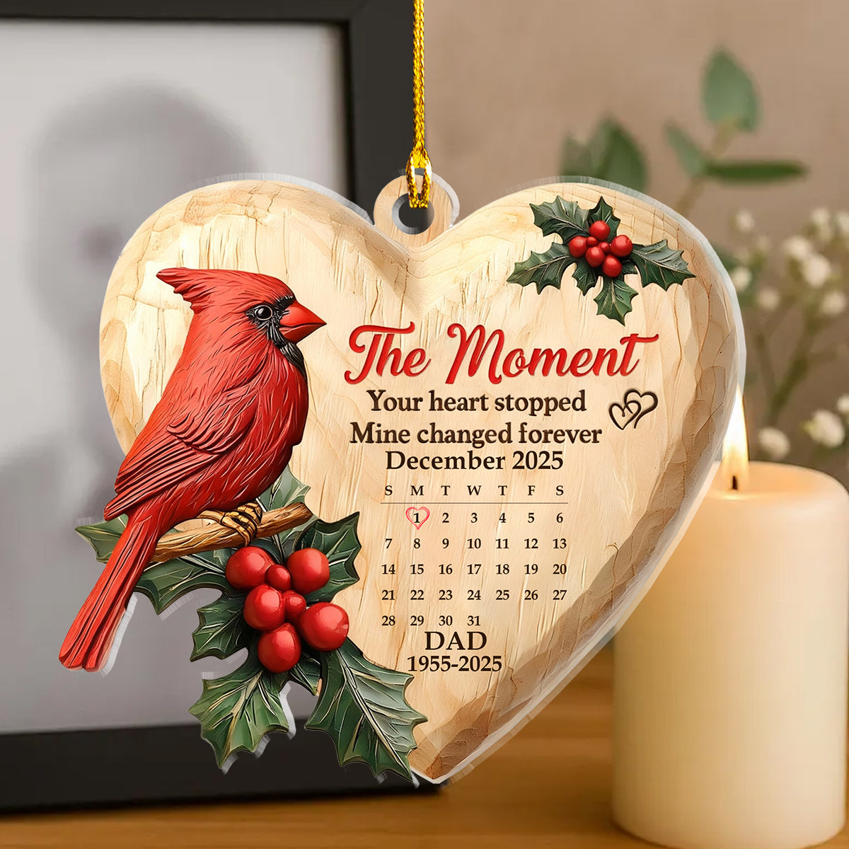 The Moment Your Heart Stopped - Personalized Memory Acrylic Ornament