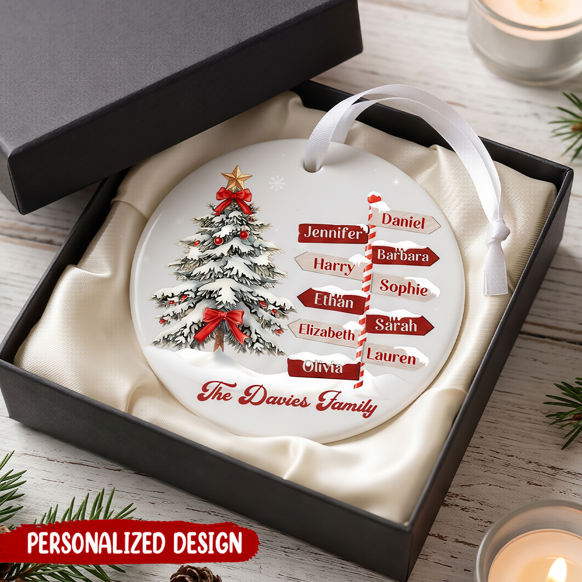 Personalized Family Ceramic Christmas Ornament